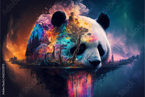 Colorful Panda, Panda, Generative AI 