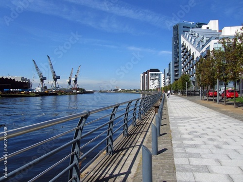 Glasgow Harbour, the River Clyde, and a shipyard at Govan, Glasgow. photo