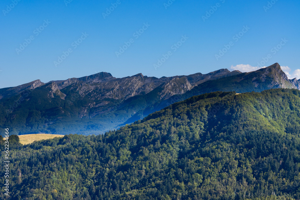 Mountain landscape of Cirone Pass, Toscano Emiliano Park in Parma province, Italy