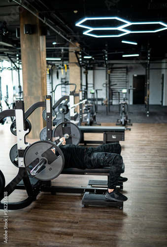 Modern empty gym interior. Fitness training sport club.