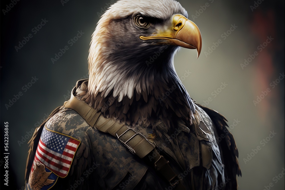 bald eagle american military Symbol USA war power AI Stock Illustration ...