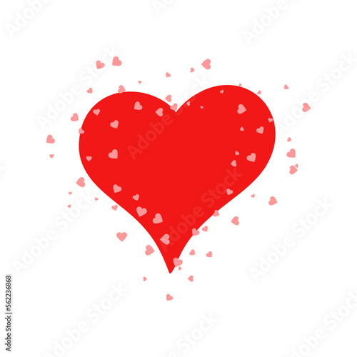 Heart shape with red hearts