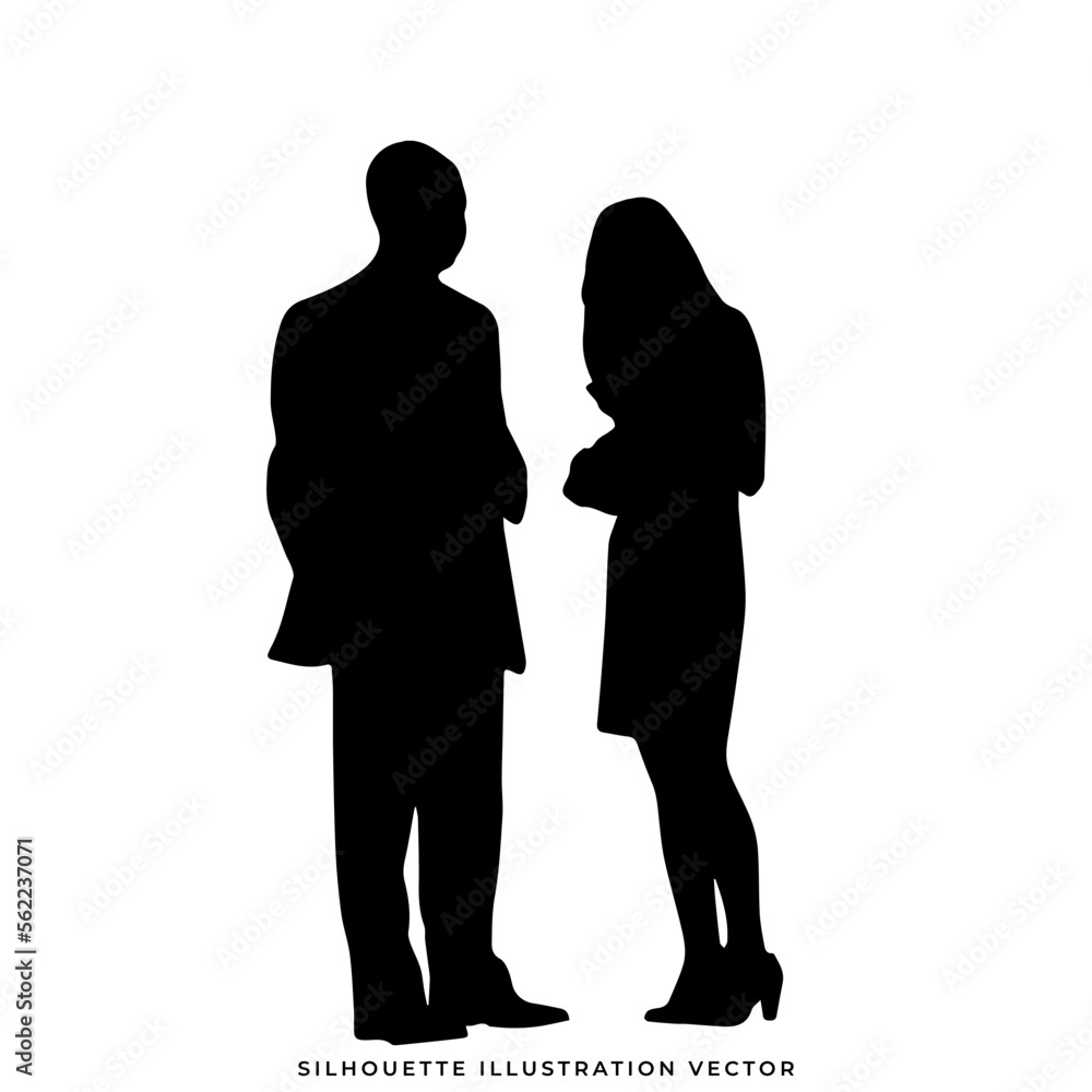 group of people silhouette vector illustration