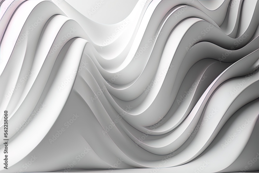 Obraz premium White Waves on the Surface. Beautiful abstract wallpaper. Generative AI