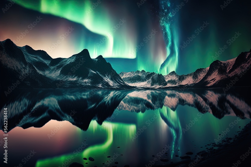 The aurora borealis, sometimes known as the Northern Lights, were out in full force. Generative AI