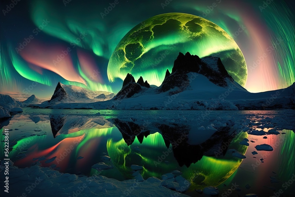 A polar light or aurora is a natural phenomenon that occurs when the Earth's magnetic field interacts with the Generative AI