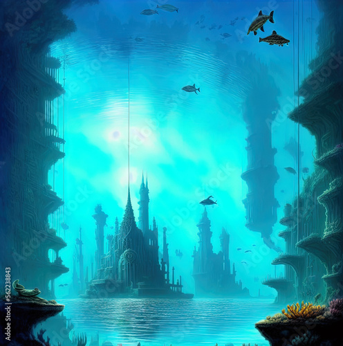 A fantasy underwater city. 