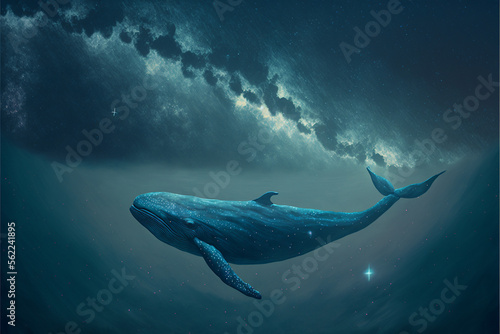whale in the sea, generative a.i