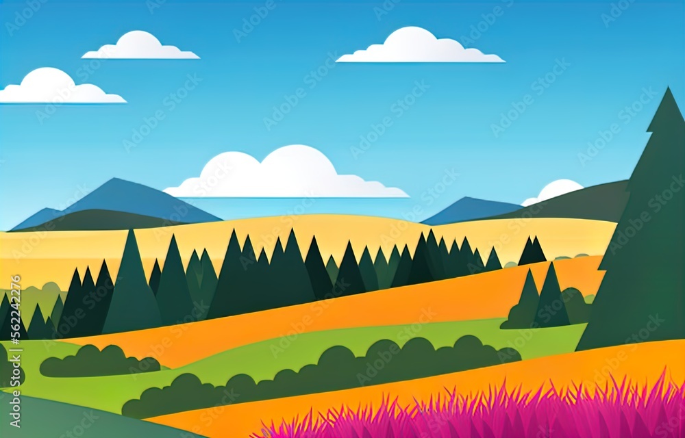 Obraz premium landscape with mountains and trees