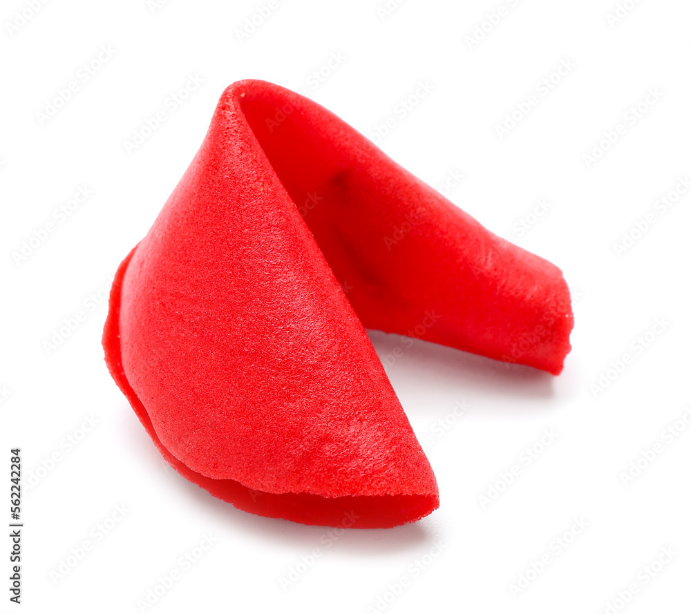 Red fortune cookie on white background. Valentine's Day celebration Red fortune cookie on white background. Valentine's Day celebration