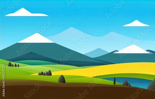 landscape with mountains and hills