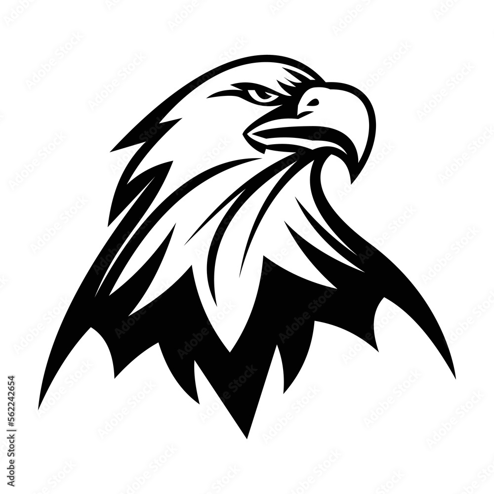 Obraz premium Eagle silhouette logo symbol design illustration. Clean logo mark design. Illustration for personal or commercial business branding.