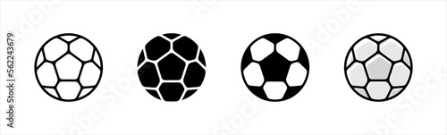 Soccer ball or football icon, symbol, signs, vector for sports apps and websites