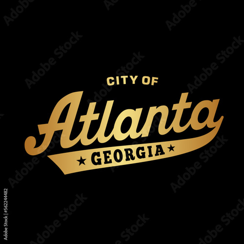 Atlanta, Georgia lettering design. Atlanta typography design. Vector and illustration.
