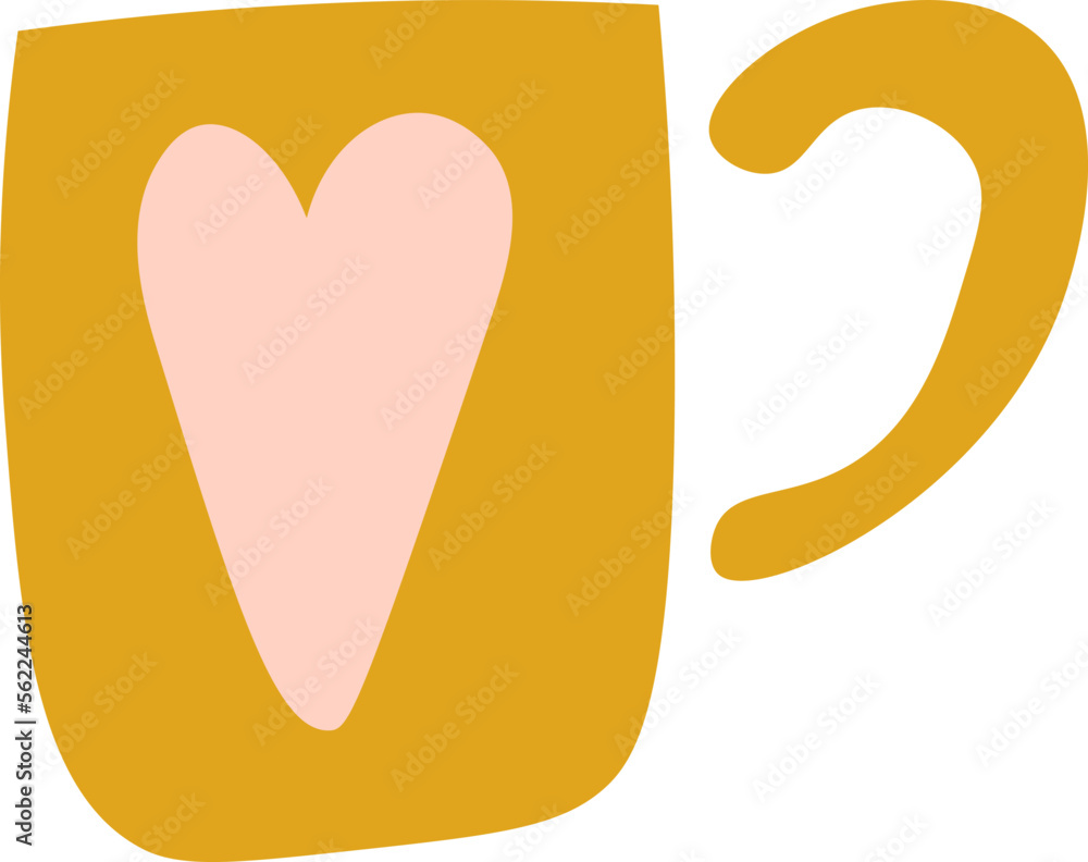 Hand drawn abstract coffee cup flat icon Hand drawn abstract coffee cup flat icon