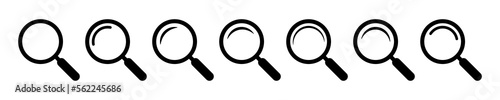 Magnifying glass icon, vector magnifier icon, loupe sign. Search icon.