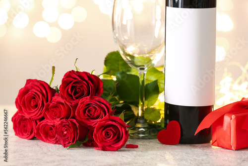 Romantic red roses bouquet,...