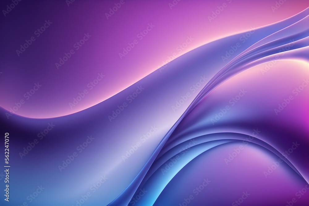 Naklejka premium Abstract of Flowing Line in blue and purple background wallpaper gradient Generative AI
