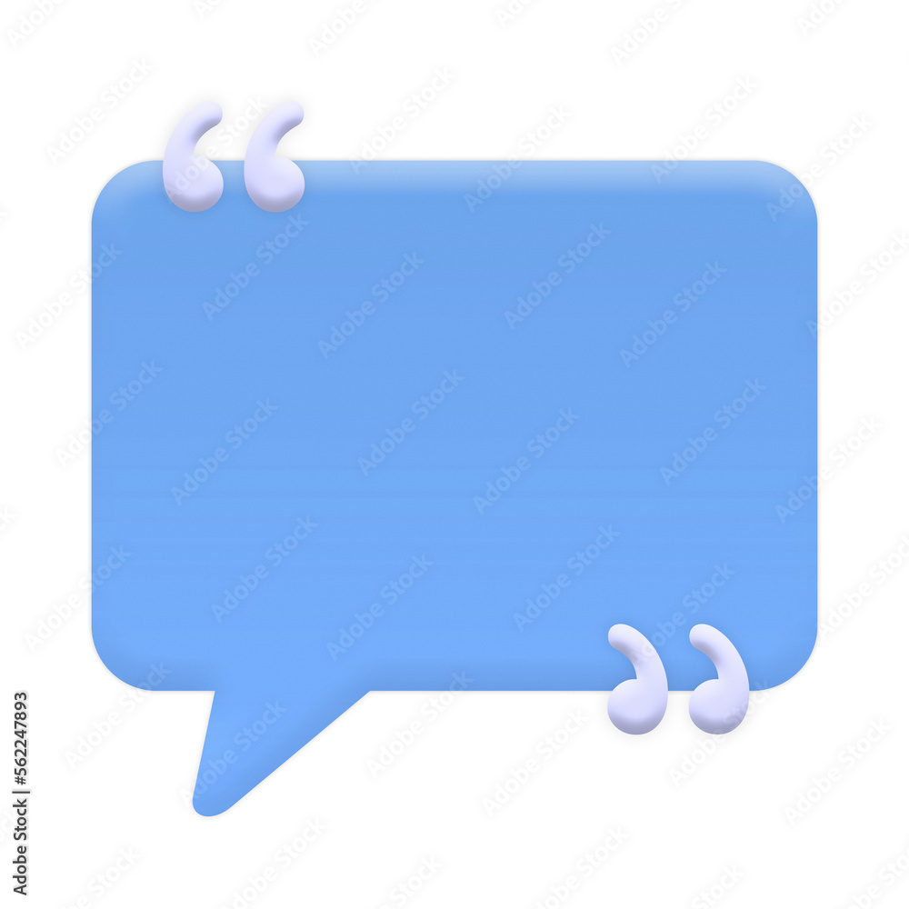 3d square blue speech bubble note isolated on white background 3d square blue speech bubble note isolated on white background