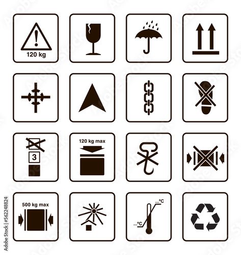 Handling packaging icons set. Vector elements ready for your design. EPS10