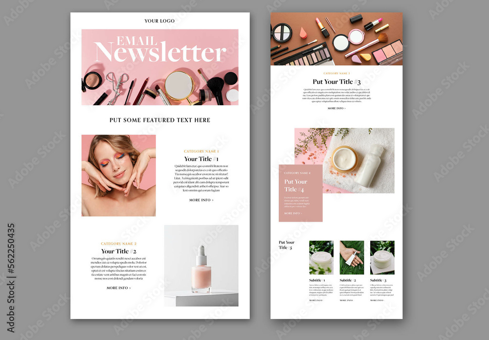 Beauty Email Newsletter Layout Stock Template Adobe Stock Beauty Email Newsletter Layout Stock Template Adobe Stock