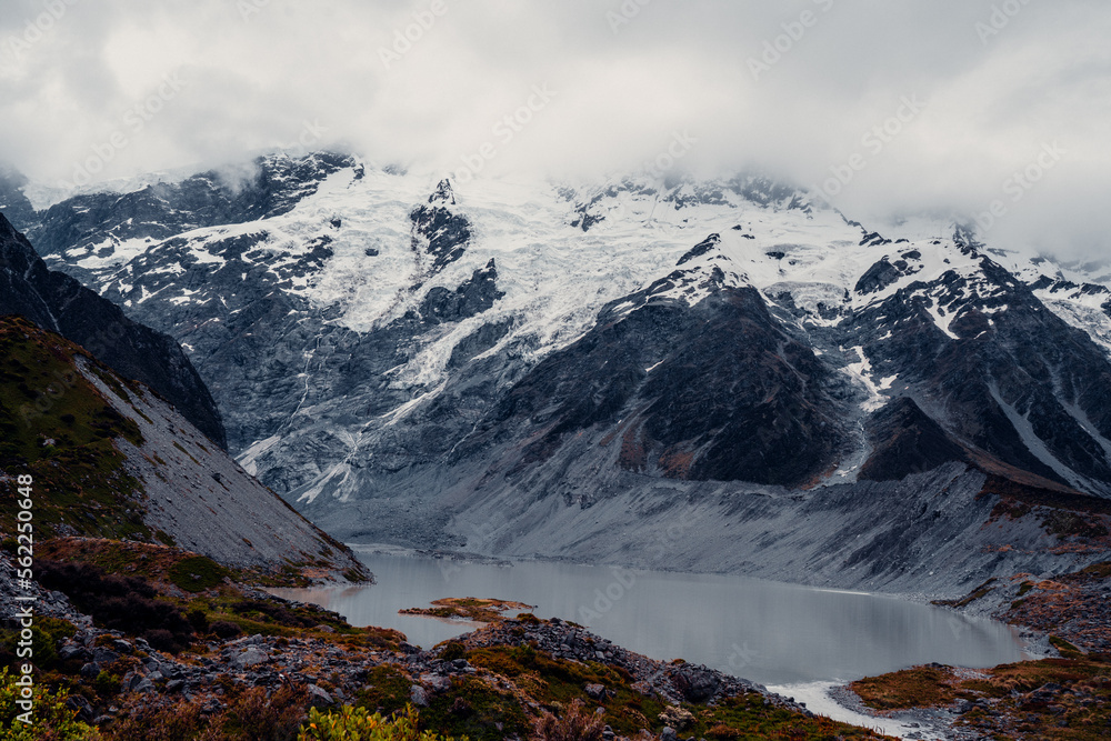 Glacial Lake in Mount Cook National park, New Zealand