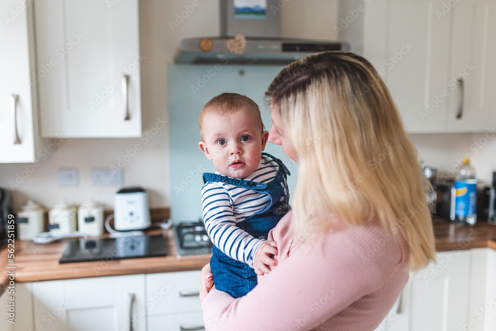 Mother and son portrait in the kitchen Mother and son portrait in the kitchen