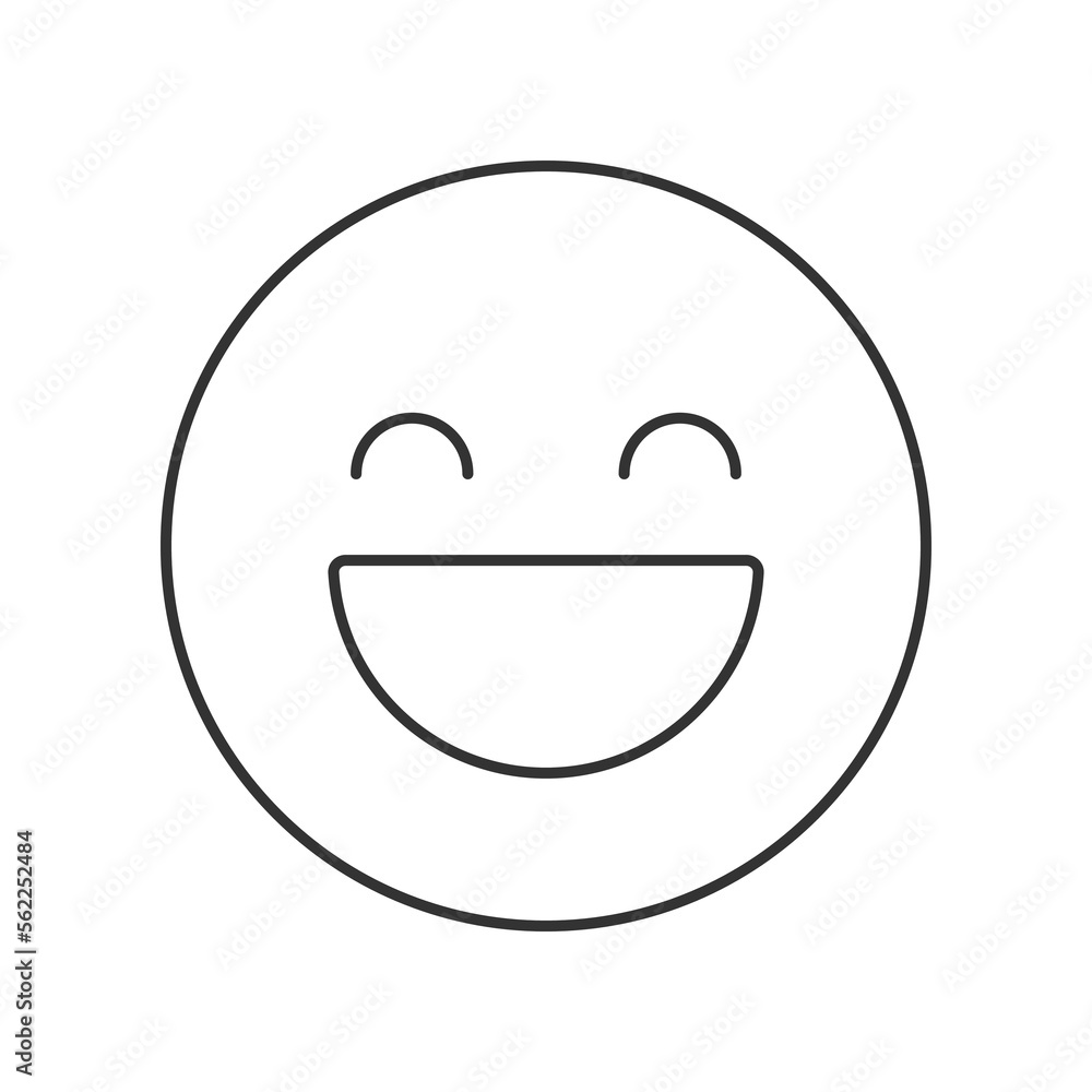 Emotional happiness vector icon. Line sign for mobile concept and web design. Symbol, logo illustration. Vector graphics