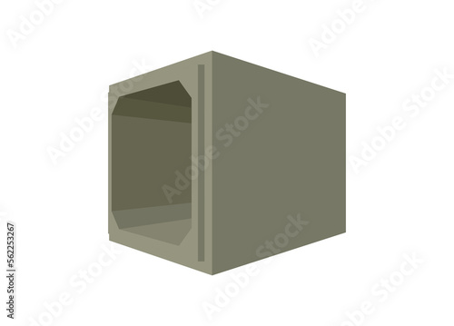 Box culvert. Simple flat illustration in perspective view.