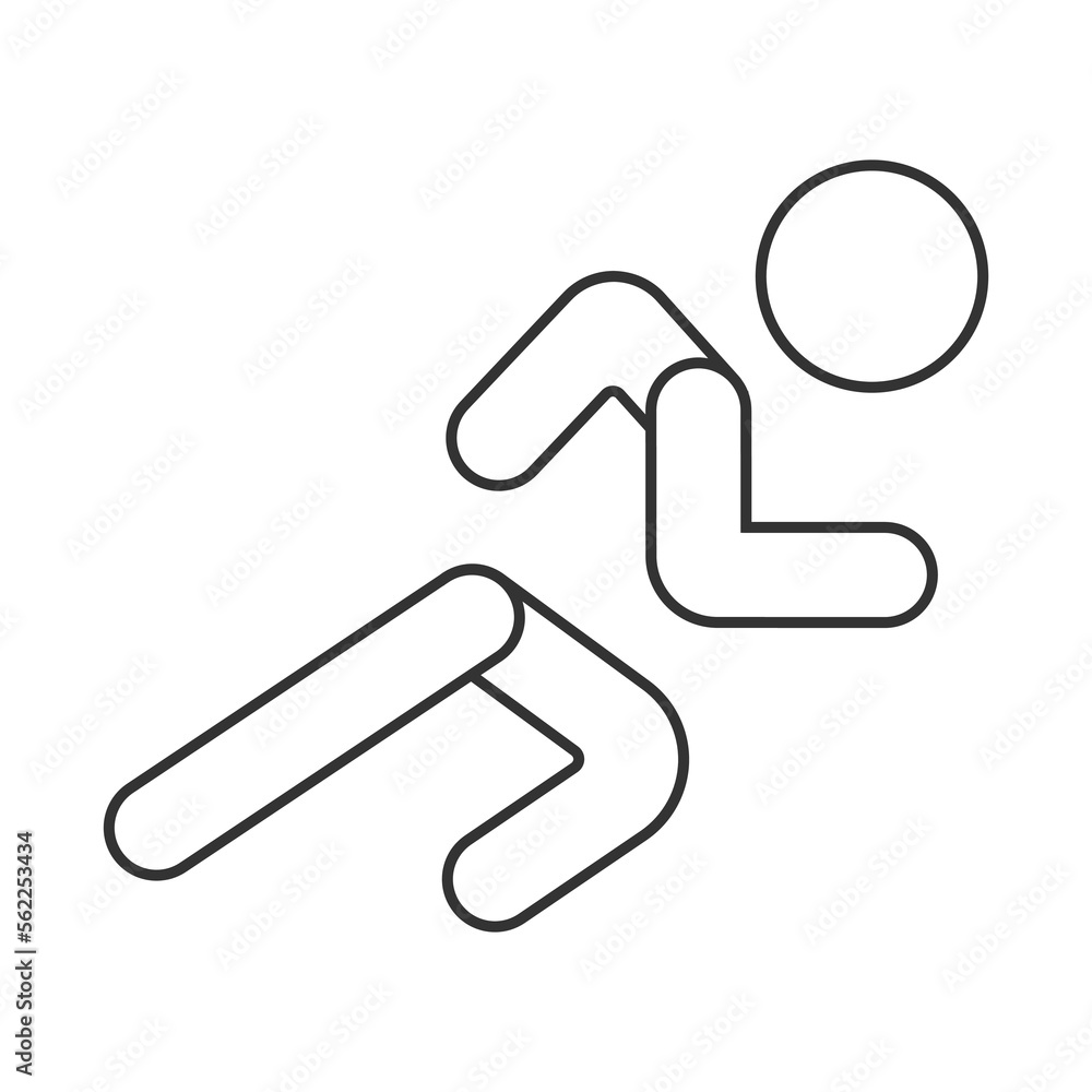 Running vector icon. Line sign for mobile concept and web design. Symbol, logo illustration. Vector graphics