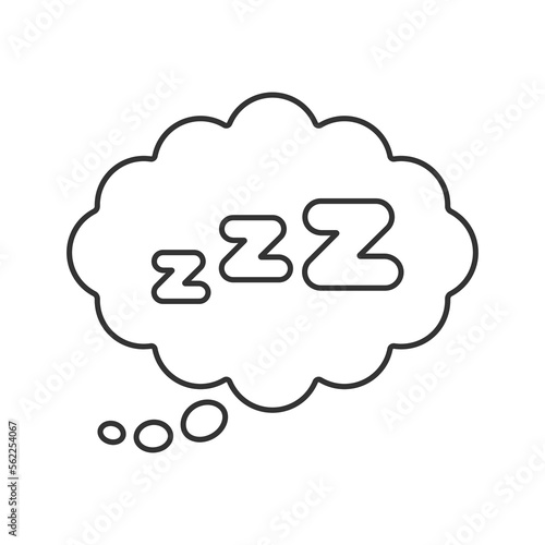 Sleep vector icon. Line sign for mobile concept and web design. Symbol, logo illustration. Vector graphics