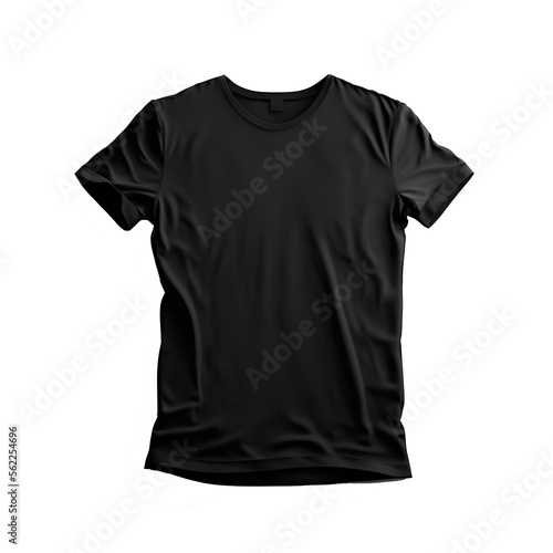 mock up T-shirt noir sur fond transparent