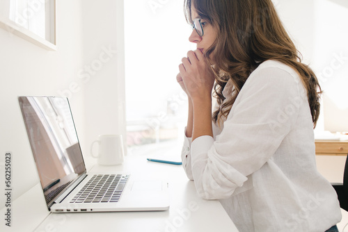 Woman Working from Home Office Entrepreneur Businesswoman photo