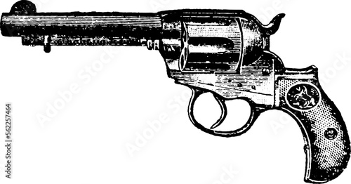 38-Caliber Double Action Revolver, Vintage Engraving