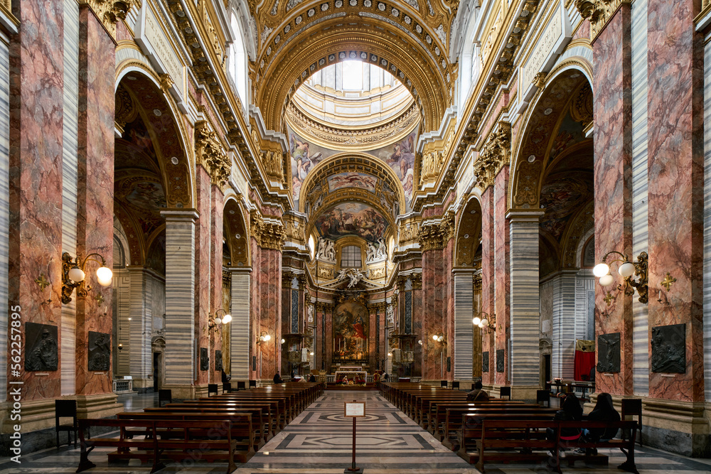 The baroque church of SS. Ambrogio e Carlo al Corso in Rome
