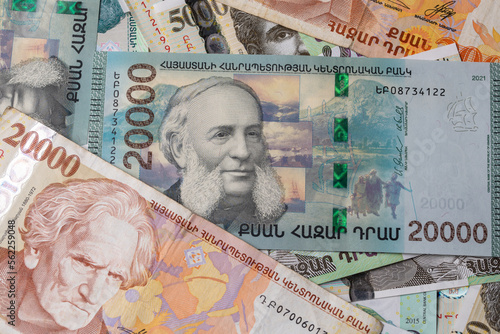 Armenian currency. Armenian money. Banknotes of the Republic of Armenia.