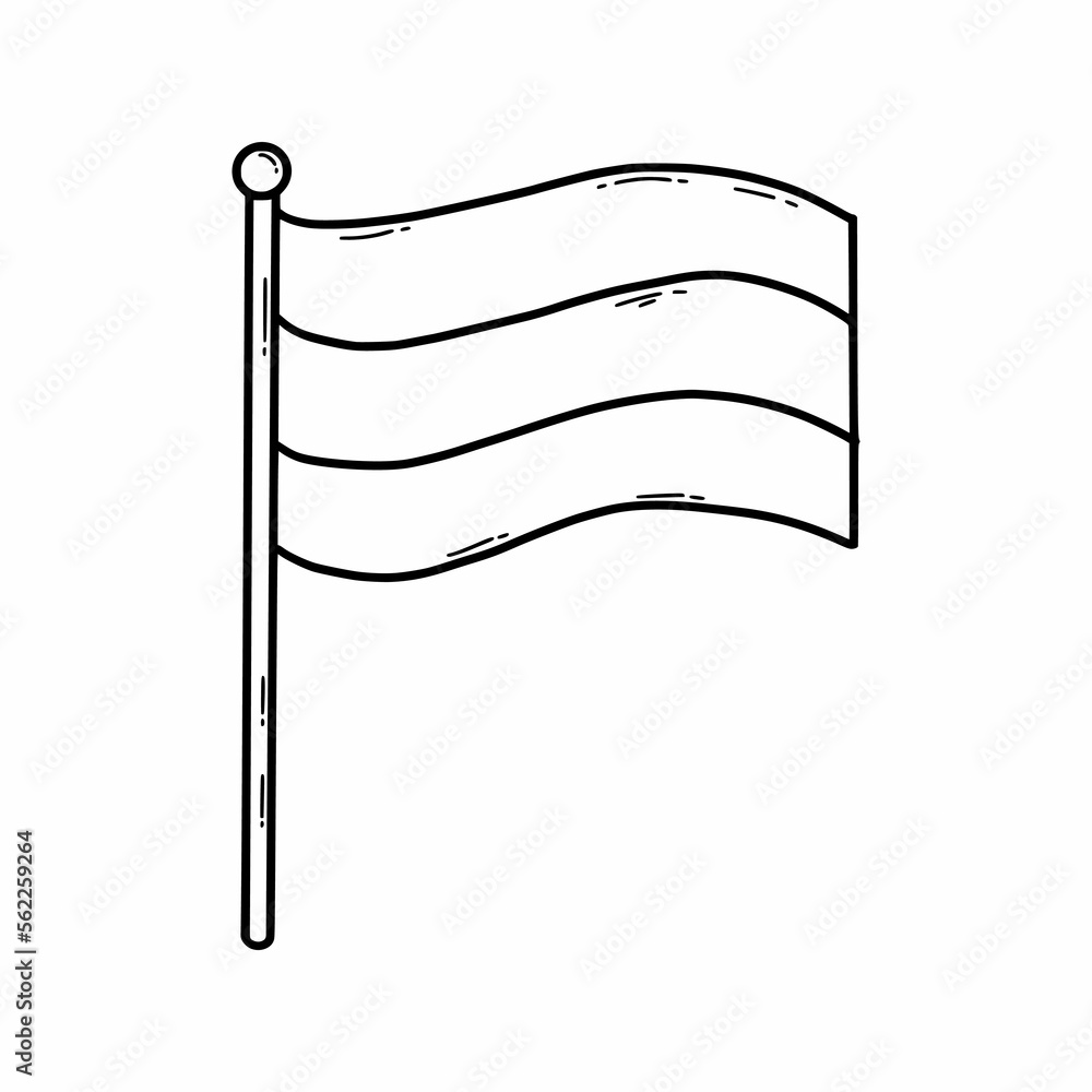 Obraz premium National flag. Tricolour. Vector doodle illustration. Sketch.