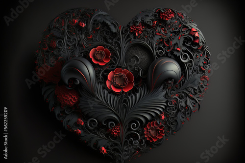 Fényképezés Valentines Day Hearts gothic romance inspired cinematic holiday with room for co