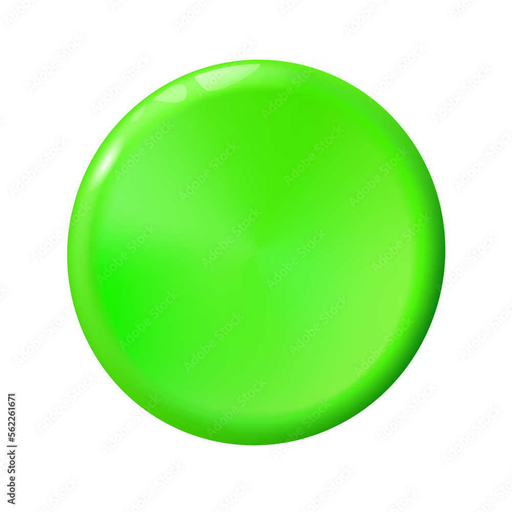 Shiny circle light green button. png