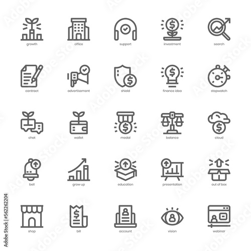 Business Growth icon pack for your website, mobile, presentation, and logo design. Business Growth icon outline design. Vector graphics illustration and editable stroke.