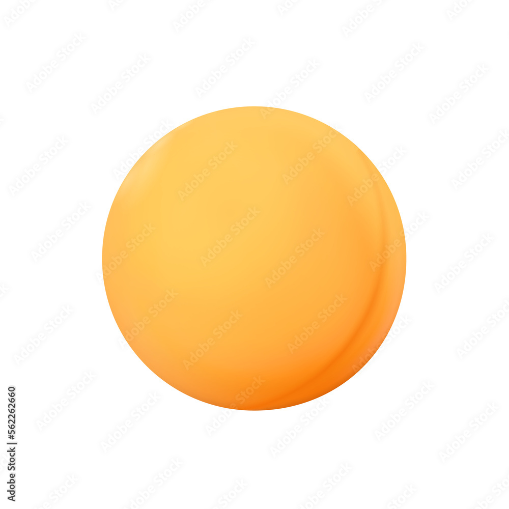Ping Pong Ball isolated. Table Tennis, realistic 3d object with shadow. png