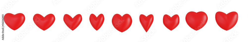Graphic Element Set: Red Hearts (PNG 3D Rendering) Graphic Element Set: Red Hearts (PNG 3D Rendering)