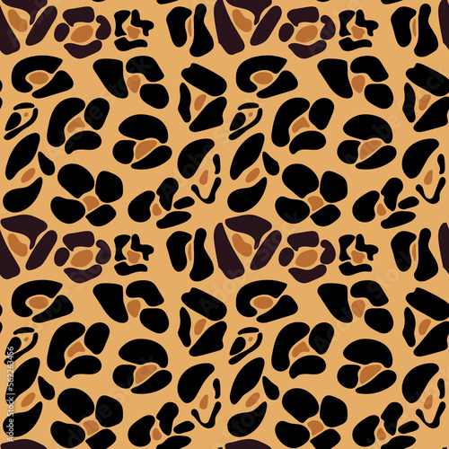Leopard or cheetah fur texture. Animal leopard print seamless pattern. Abstract tiger spotted print. Wild animal pattern background or texture. Seamless leather texture. Animal safari skin texture.
