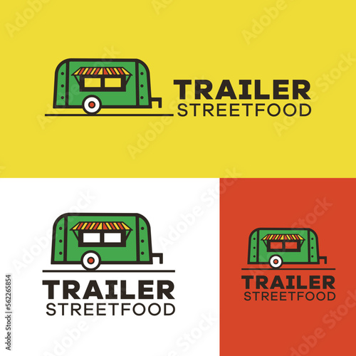 Street food trailer food logo