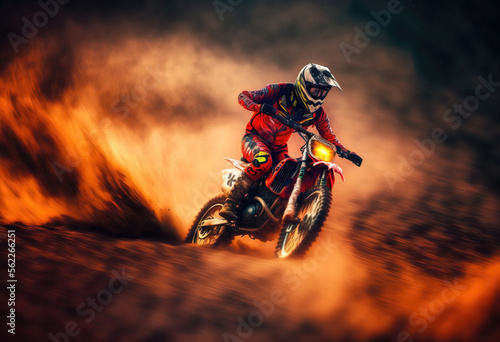 motocross rider on a motorcycle. sketch art for artist creativity and inspiration. generative AI 