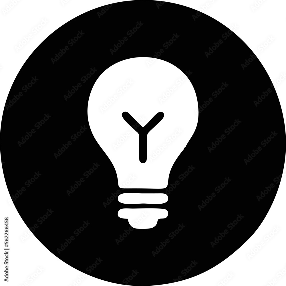 Idea icon symbol in black, creative inovation bulb symbol vector image Idea icon symbol in black, creative inovation bulb symbol vector image