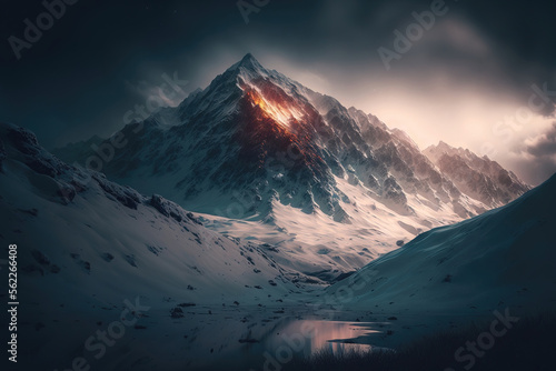 mountain landscape. sketch art for artist creativity and inspiration. generative AI 