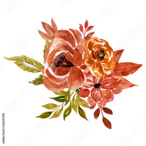 autumn flower watercolor bouquet