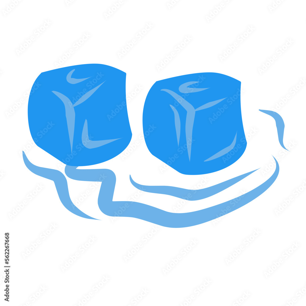 Vector Illustrations Of Wet Melting Ice Cubes Stock Vector Adobe Stock