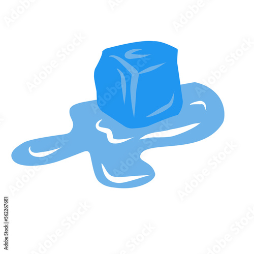 vector illustrations of wet melting ice cubes 